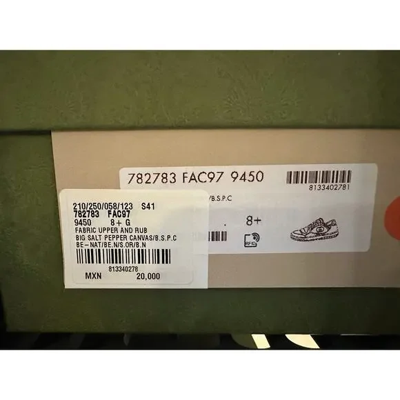 NIB Gucci MAC80 Sneakers Cream Orange Canvas Low Top UK8.5 US9 Authentic